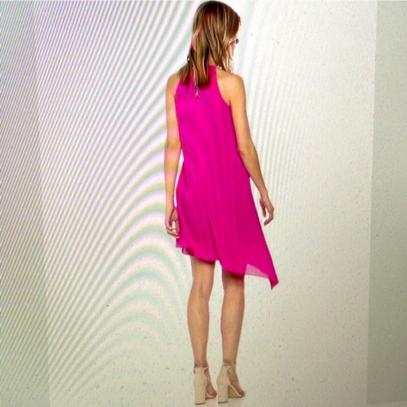 🩷 Kensie Size 8 Women's Draped Snake-Chain Keyhole Dress-ROSE - Picture 3 of 11